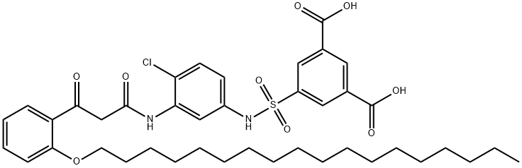 5-{3-[1,3-Dioxo-3(2-octadecyl-oxiphenyl) propylamino]-4-chloroanilinosulfphonyl)izophthallic acid Structure