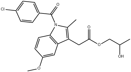 1H-Indole-3-acetic acid, 1-(4-chlorobenzoyl)-5-methoxy-2-methyl-, 2-hydroxypropyl ester Structure