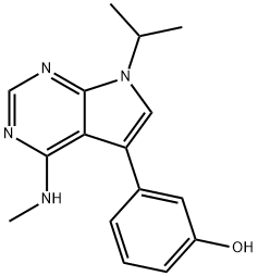 Phenol, 3-[4-(methylamino)-7-(1-methylethyl)-7H-pyrrolo[2,3-d]pyrimidin-5-yl]- 结构式