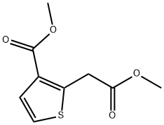 3-(メトキシカルボニル)-2-チオフェン酢酸メチル 化学構造式