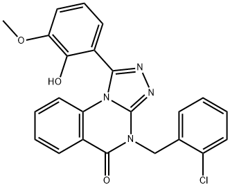 4-(2-氯苄基)-1-(2-羟基-3-甲氧基苯基)-[1,2,4]三唑并[4,3-A]喹唑啉-5(4H)-酮 结构式