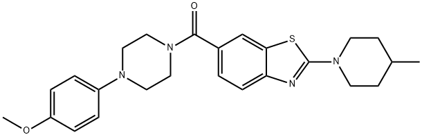(4-(4-甲氧基苯基)哌嗪-1-基)(2-(4-甲基哌啶-1-基)苯并[D]噻唑-6-基)甲酮, 906258-69-3, 结构式