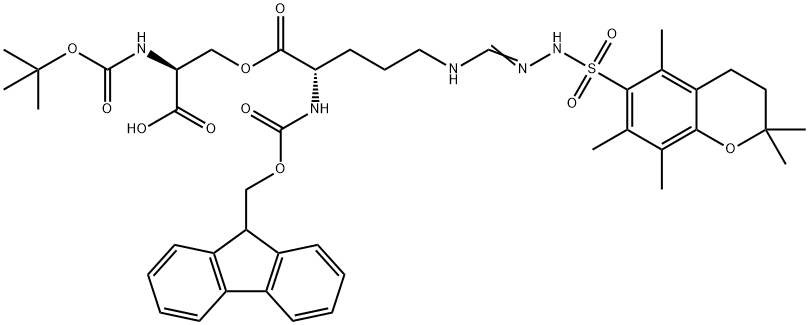 (Tert-Butoxy)Carbonyl Ser((9H-Fluoren-9-yl)MethOxy]Carbonyl Arg(Pbf))-OH Structure