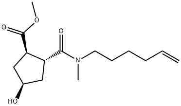 (1R,2R,4R)-2-[(5-己烯-1-基甲基氨基)羰基]-4-羟基环戊烷羧酸甲酯, 1042695-84-0, 结构式