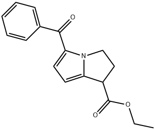 Ethyl-(5-benzoyl-2,3-dihydro-1H-pyrrolizine-1-carboxylate, racemic Struktur
