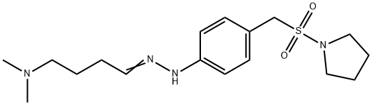Butanal, 4-(dimethylamino)-, 2-[4-[(1-pyrrolidinylsulfonyl)methyl]phenyl]hydrazone Structure