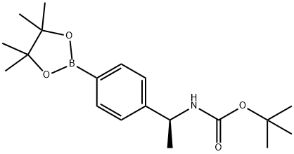 Carbamic acid, N-[(1S)-1-[4-(4,4,5,5-tetramethyl-1,3,2-dioxaborolan-2-yl)phenyl]ethyl]-, 1,1-dimethylethyl ester Structure