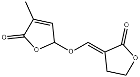 2(3H)-Furanone, 3-[[(2,5-dihydro-4-methyl-5-oxo-2-furanyl)oxy]methylene]dihydro-, (3E)- Structure