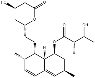Butanoic acid, 3-hydroxy-2-methyl-, (1S,3R,7S,8S,8aR)-1,2,3,7,8,8a-hexahydro-3,7-dimethyl-8-[2-[(2R,4R)-tetrahydro-4-hydroxy-6-oxo-2H-pyran-2-yl]ethyl]-1-naphthalenyl ester, (2S)- Structure