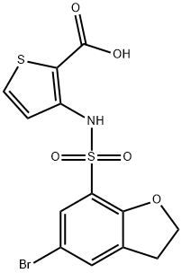 2-Thiophenecarboxylic acid, 3-[[(5-bromo-2,3-dihydro-7-benzofuranyl)sulfonyl]amino]- Structure