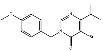 4(3H)-Pyrimidinone, 5-bromo-6-(difluoromethyl)-3-[(4-methoxyphenyl)methyl]- Structure