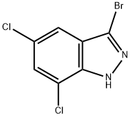 3-bromo-5,7-dichloro-1H-indazole 结构式