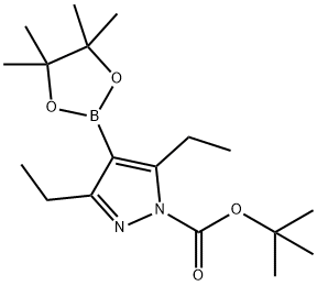 tert-Butyl 3,5-diethyl-4-(4,4,5,5-tetramethyl-1,3,2-dioxaborolan-2-yl)-1H-pyrazole-1-carboxylate Structure