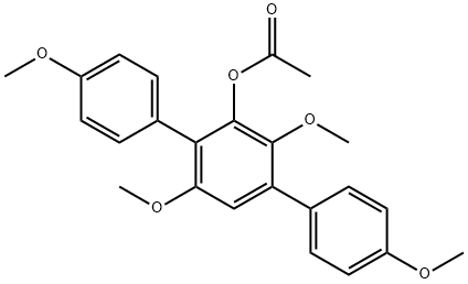 [1,1':4',1''-Terphenyl]-2'-ol, 3',4,4'',6'-tetramethoxy-, acetate (9CI) Structure