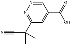 4-Pyridazinecarboxylic acid, 6-(1-cyano-1-methylethyl)- Structure