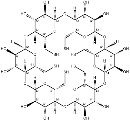 Hexakis-(6-Mercapto-6-deoxy)-α-Cyclodextrin, 180839-60-5, 结构式