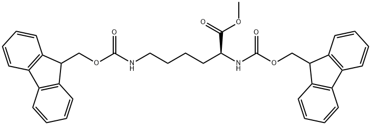 N2,N6-双(((9H-芴-9-基)甲氧基)羰基)-L-赖氨酸甲酯 结构式