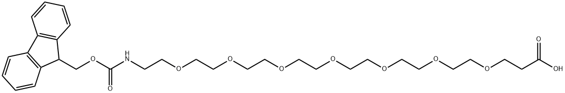 FMOC-N-アミド-PEG7-酸 化学構造式