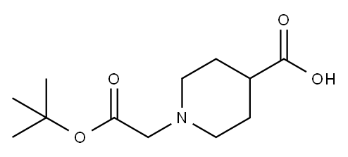 1-?Piperidineacetic acid, 4-?carboxy-?, 1-?(1,?1-?dimethylethyl) ester Structure