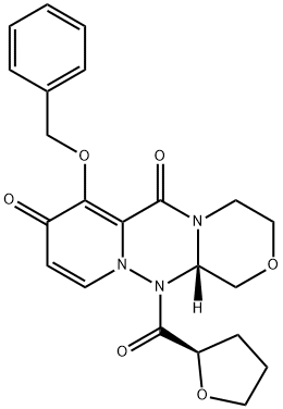 (S)-7-(benzyloxy)-12-((R)-tetrahydrofuran-2-carbonyl)-3,4,12,12a-tetrahydro-1H-[1,4]oxazino[3,4-c]pyrido[2,1-f][1,2,4]triazine-6,8-dione Struktur