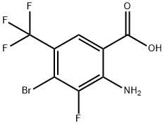 2-氨基-4-溴-3-氟-5-(三氟甲基)苯甲酸, 2134633-62-6, 结构式