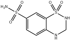 3,4-ジヒドロ-2H-1,2,4-ベンゾチアジアジン-7-スルホンアミド1,1-ジオキシド 化学構造式