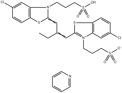 Pyridinium 3-[5-chloro-2-[2-[5-chloro-3-(3-sulfonatopropyl)benzothiazolin-2-ylidenemethyl]-1-butneyl] -3-benzothiazolio] propanesulfonate Structure