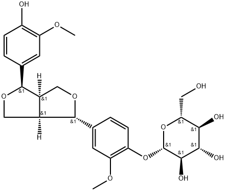 (+)-表松脂素-4′-O-Β-D-葡萄糖苷 结构式