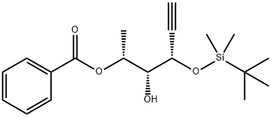 5-Hexyne-2,3-diol, 4-[[(1,1-dimethylethyl)dimethylsilyl]oxy]-, 2-benzoate, (2R,3R,4S)- Struktur
