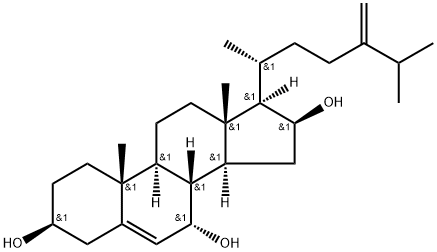 Ergosta-5,24(28)-diene-3,7,16-triol Struktur