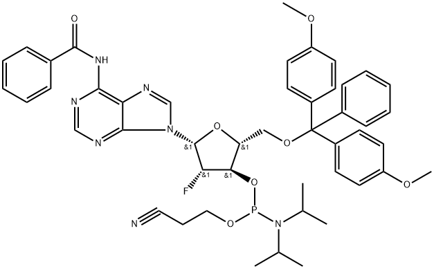 2'-Fluoro-2'-deoxy-ara-A-3'-phosphoramidite Struktur