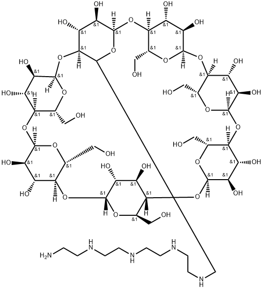 Mono-(6-(tetraethylenepentamine)-6-deoxy)-beta-Cyclodextrin 结构式