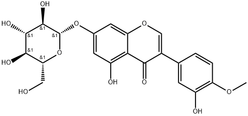红车轴草素-7-O-Β-D-吡喃葡糖苷, 36191-03-4, 结构式