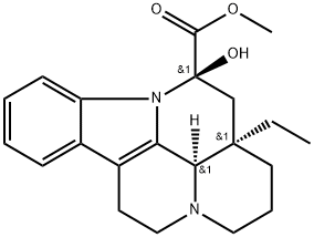 methyl (41R,12R,13aR)-13a-ethyl-12-hydroxy-2,3,41,5,6,12,13,13a-octahydro-1H-indolo[3,2,1-de]pyrido[3,2,1-ij][1,5]naphthyridine-12-carboxylate, 38990-16-8, 结构式