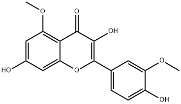 4H-1-Benzopyran-4-one, 3,7-dihydroxy-2-(4-hydroxy-3-methoxyphenyl)-5-methoxy- Structure