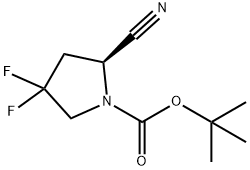 1-Pyrrolidinecarboxylic acid, 2-cyano-4,4-difluoro-, 1,1-dimethylethyl ester, (2S)- Structure
