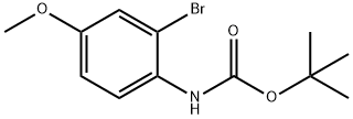 (2-溴-4-甲氧基苯基)氨基甲酸叔丁酯 结构式