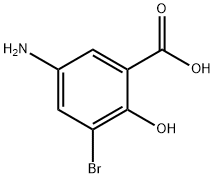 5-氨基-3-溴-2-羟基苯甲酸 结构式