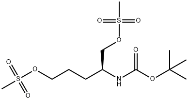 (S)-2-((叔丁氧羰基)氨基)戊烷-1,5-二烷基二甲磺酸酯, 607376-86-3, 结构式