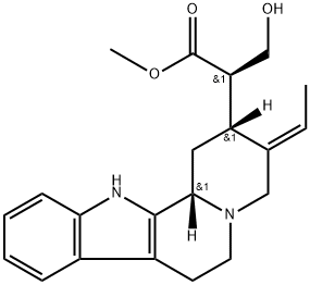 (16R,19E)-19,20-ジデヒドロ-17-ヒドロキシコリナン-16-カルボン酸メチル 化学構造式
