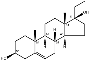 17α-Pregn-5-ene-3β,17-diol Structure