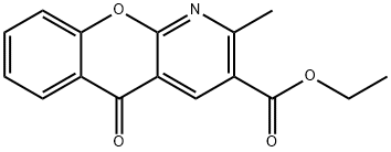 5H-[1]Benzopyrano[2,3-b]pyridine-3-carboxylic acid, 2-methyl-5-oxo-, ethyl ester Struktur