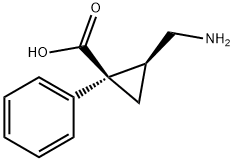 Cyclopropanecarboxylic acid, 2-(aminomethyl)-1-phenyl-, cis- (9CI) Structure