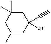1-乙炔基-3,3,5-三甲基环己-1-醇, 70487-02-4, 结构式