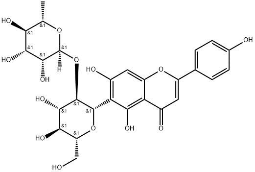 2″-O-α-L-Rhamnopyranosyl-isovitexin 结构式