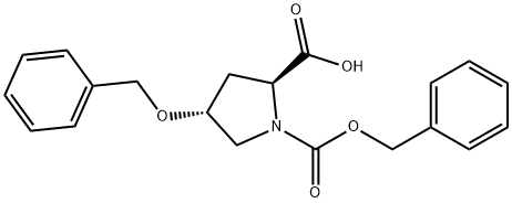 4β-(ベンジルオキシ)ピロリジン-1,2α-ジカルボン酸1-ベンジル 化学構造式