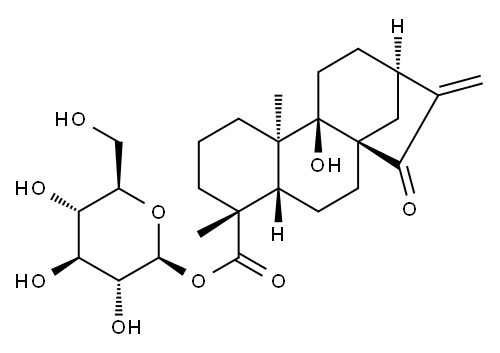 ent-9-ヒドロキシ-15-オキソ-16-カウレン-19-酸β-D-グルコピラノシル 化学構造式