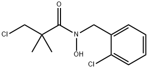 Propanamide, 3-chloro-N-[(2-chlorophenyl)methyl]-N-hydroxy-2,2-dimethyl- Structure