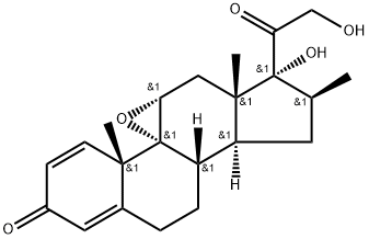 Pregna-1,4-diene-3,20-dione, 9,11-epoxy-17,21-dihydroxy-16-methyl-, (11α,16β)- (9CI) Structure