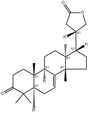 3-オキソ-24,25,26,27-tetranortirucall-7-エン-23,21-オリド 化学構造式